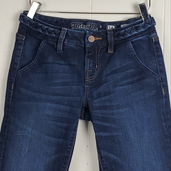 Miss Me JK4480P45 braided belt cuffed capri jeans size 14 - Picture 9 of 14